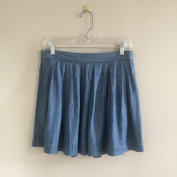 American Eagle Outfitters Dresses & Skirts - American Eagle Blue Denim Chambray Schoolgirl Uniform Mini Skirt Size Medium